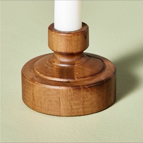 Flameless LED Window Candle Wood Base - Hearth & Hand with Magnolia - Picture 3 of 4
